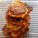 Crispy latkes with potatoes and Brussels sprouts