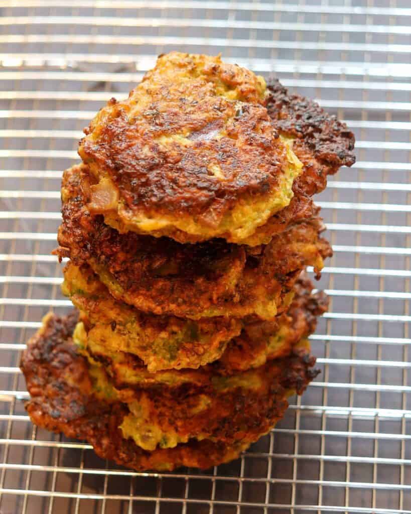 Crispy latkes with potatoes and Brussels sprouts