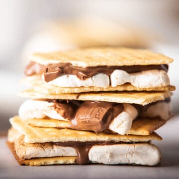 A close-up photo of cooked air fryer smores.