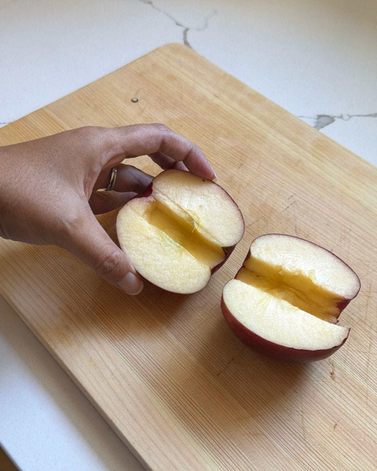 Cored apple for the tart.