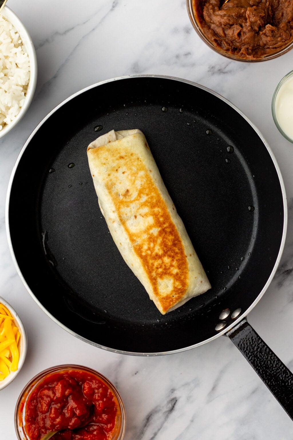 Cheesy Bean and Rice Burrito