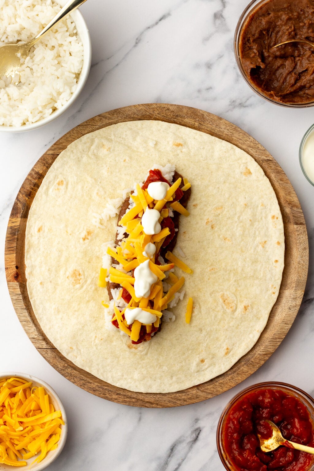 Cheesy Bean and Rice Burrito