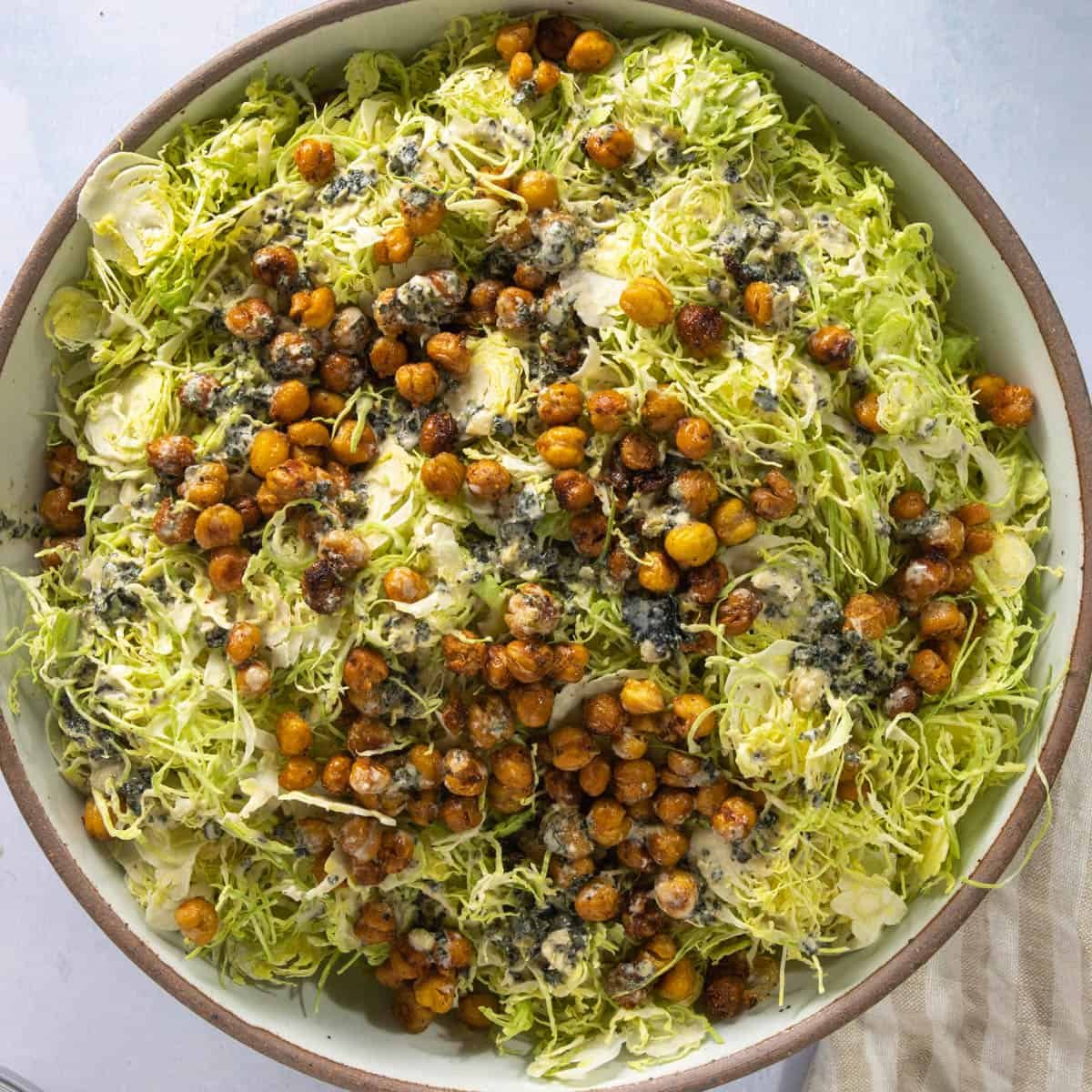 Vegan Caesar Salad (with Shaved Brussels Sprouts)