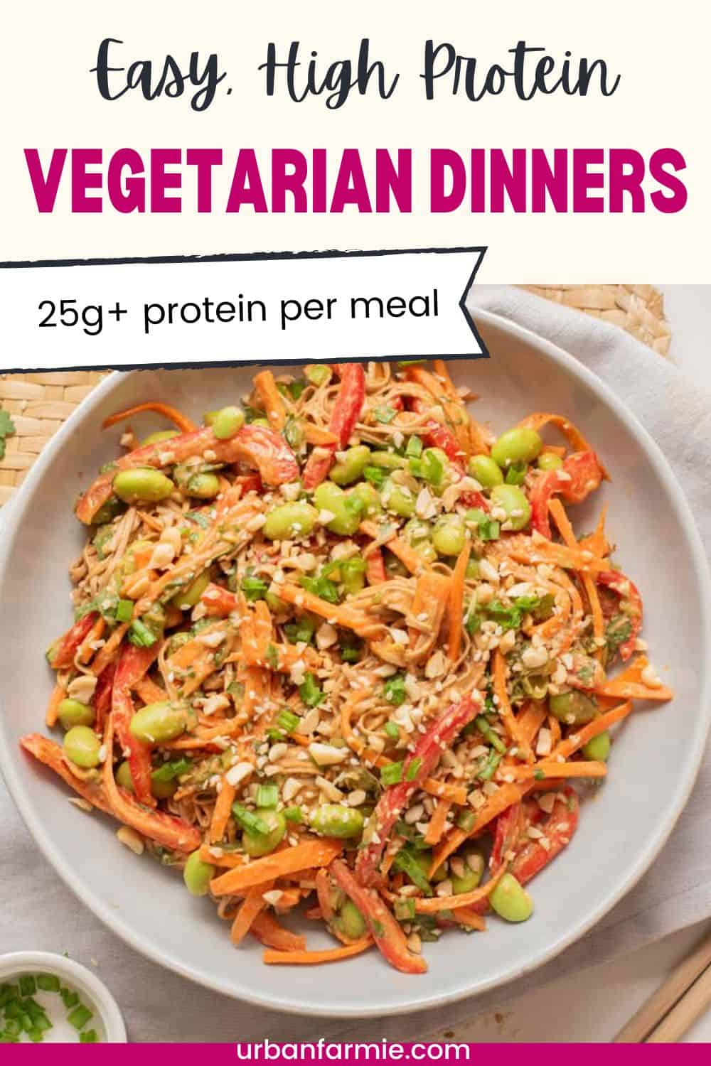 Edamame bowl with text overlay