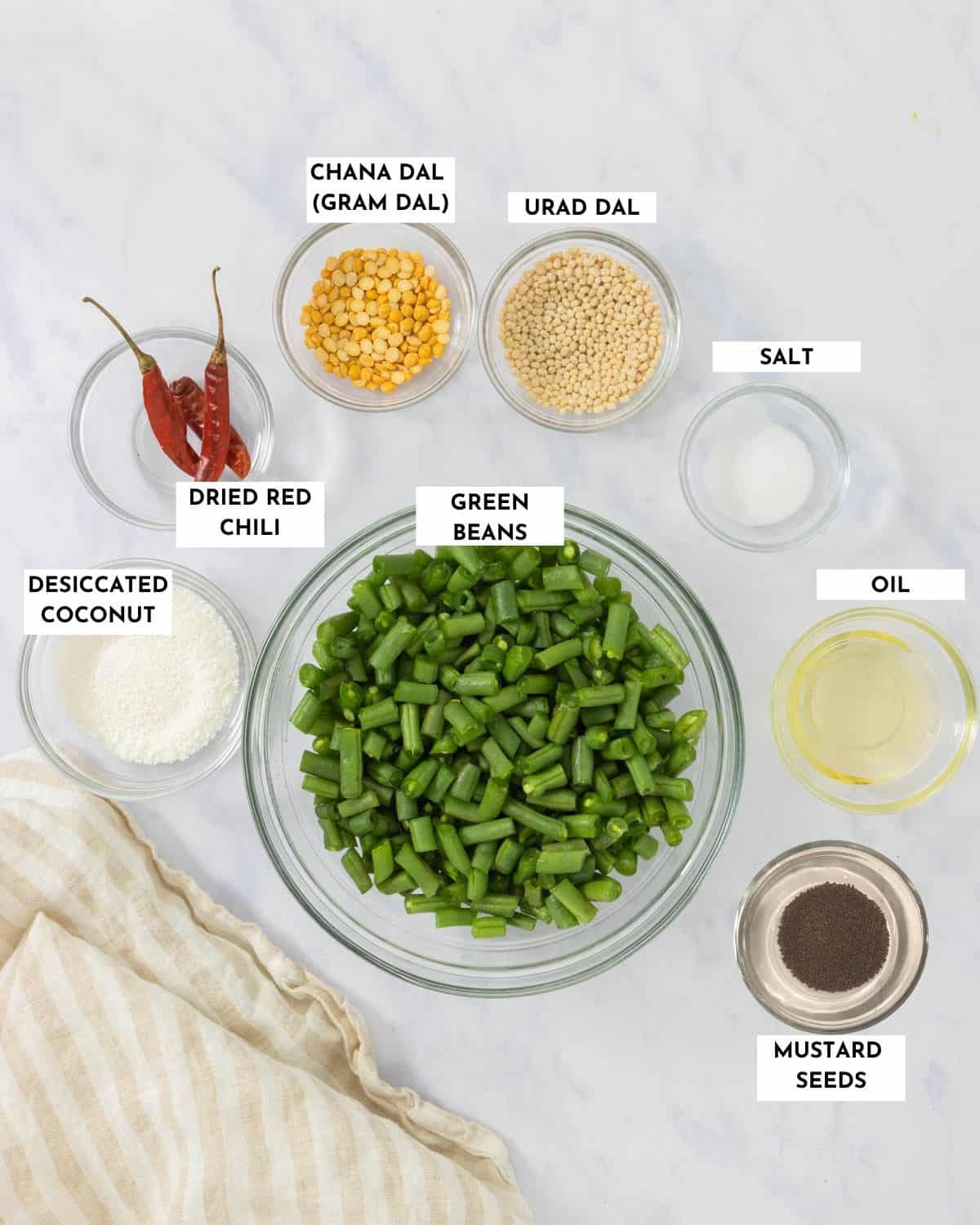 Labeled ingredient list - check recipe card for details and quantities!