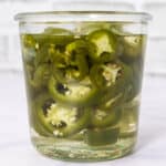 Close up of jalapeno pickles