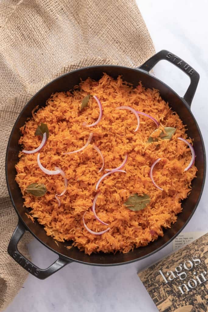 Pot of Nigerian Jollof Rice