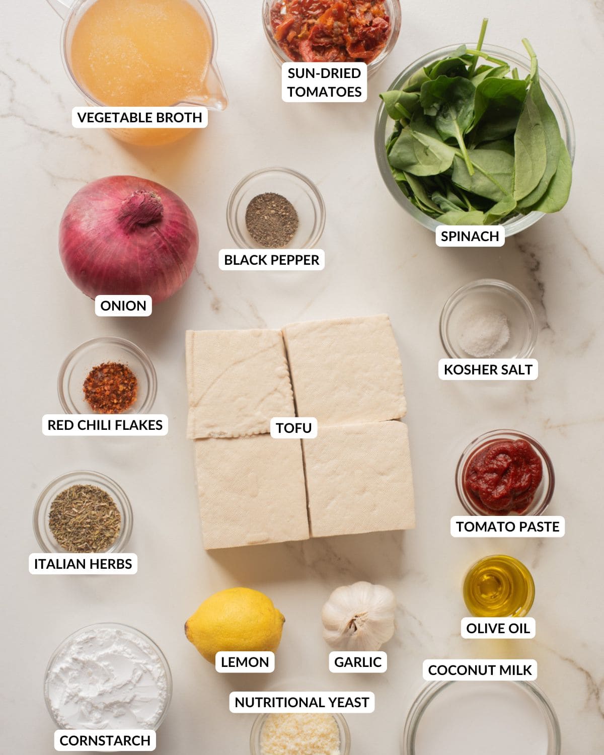 Ingredients for Marry Me Tofu.