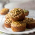 Side shot of pistachio muffins