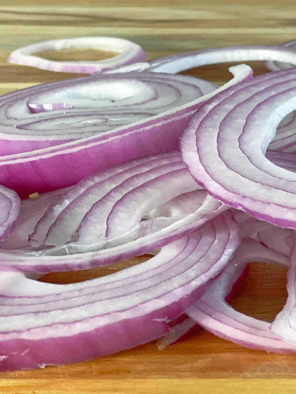 Close of up onion slices