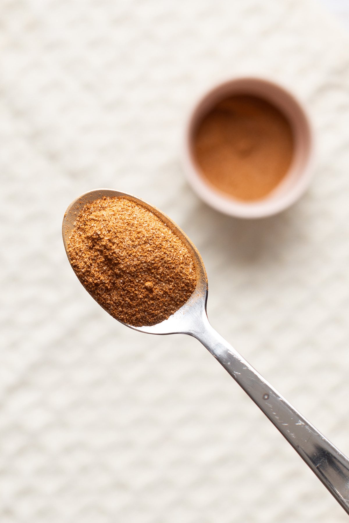 An image of a spoonful of pumpkin spice blend.
