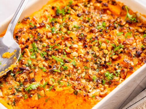Savory cheese sweet potato casserole