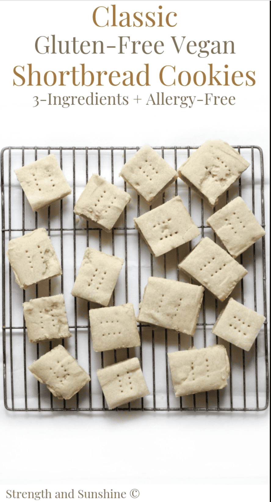 An overhead shot of Scottish shortbread cookies placed on a wire rack.