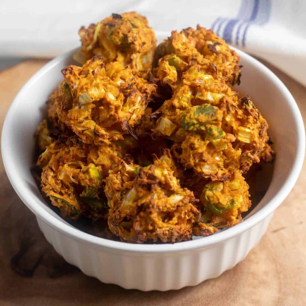 Delicious vegan fritters using chickpea flour as binding agent